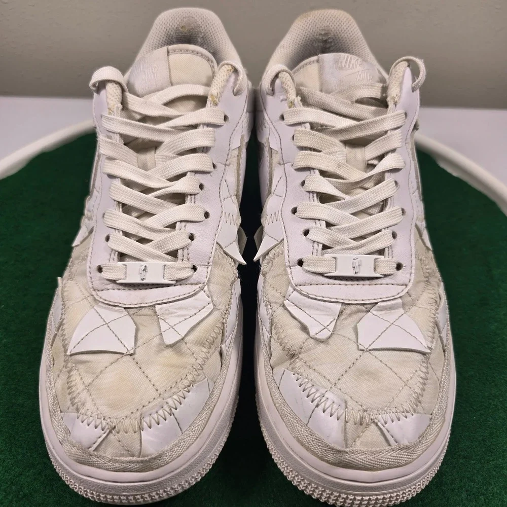 Nike Air Force 1 Billie Eilish Triple White Sneakers Mens10 Patchwork DZ3674-100
